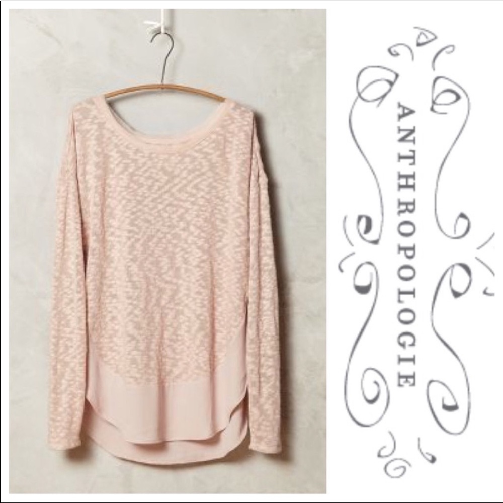 Anthropologie Deletta Blush Sweater top XS